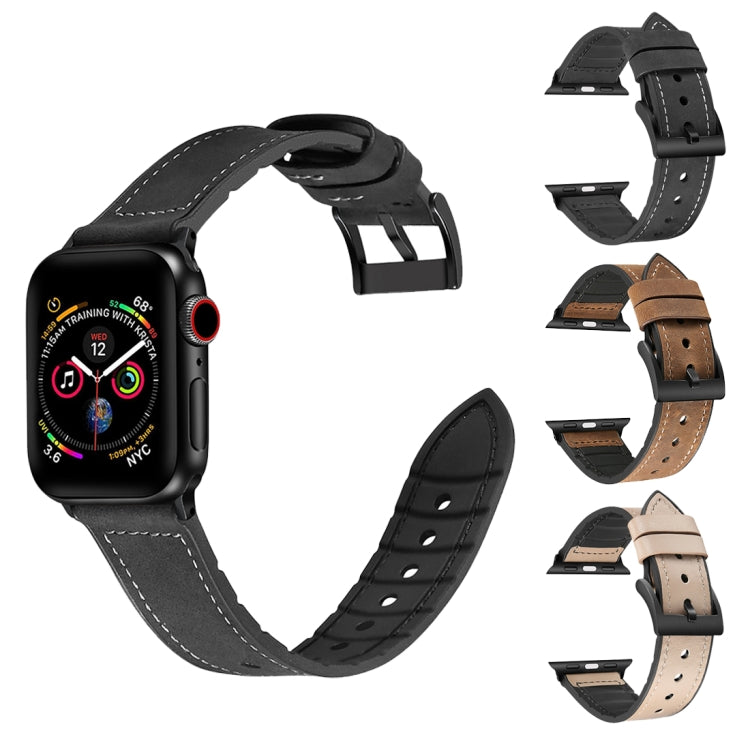 Solid Color TPU + Stainless Steel Watch Band for Apple Watch Series 10 42mm / 9&8&7 41mm / SE 3&SE 2&6&SE&5&4 40mm / 3&2&1 38mm(Grey) by bashfashion