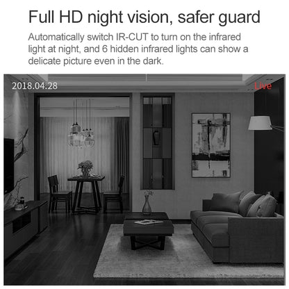 SECTEC IL-HIP291G-2M-AI Black Camera Indoor Home Wireless Wifi Intelligent Automatic Tracking HD Network Surveillance Camera by bashfashion