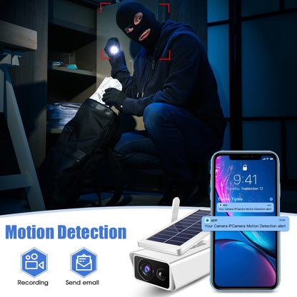 T13-2 1080P HD Solar Powered 2.4GHz WiFi Security Camera without Battery, Support Motion Detection, Night Vision, Two Way Audio, TF Card by bashfashion