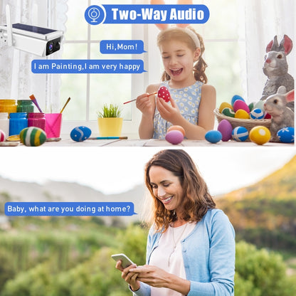 T13-2 1080P HD Solar Powered 2.4GHz WiFi Security Camera without Battery, Support Motion Detection, Night Vision, Two Way Audio, TF Card by bashfashion
