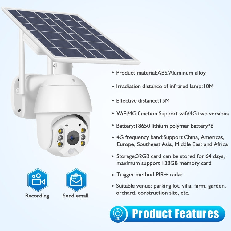 T16 1080P Full HD Solar Powered WiFi Camera, Support PIR Alarm, Night Vision, Two Way Audio, TF Card by bashfashion