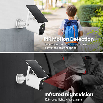 T20 1080P Full HD Solar Powered WiFi Camera, Support Motion Detection, Night Vision, Two Way Audio, TF Card by bashfashion