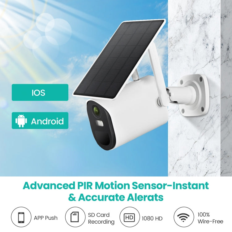 T20 1080P Full HD Solar Powered WiFi Camera, Support Motion Detection, Night Vision, Two Way Audio, TF Card by bashfashion