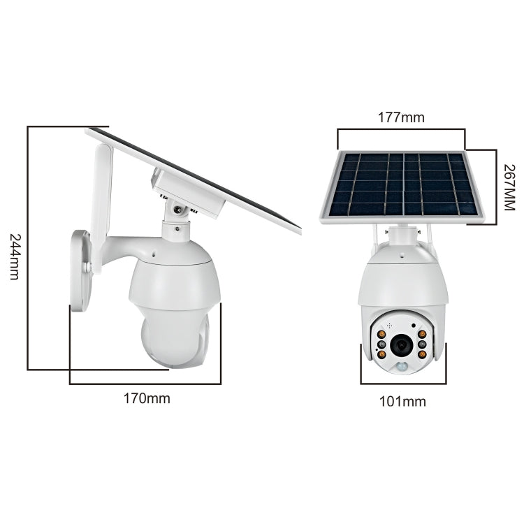 T16 1080P Full HD 4G (US Version) Network Monitoring Solar Powered Camera, Support PIR + Radar Alarm, Night Vision, Two Way Audio, TF Card by bashfashion