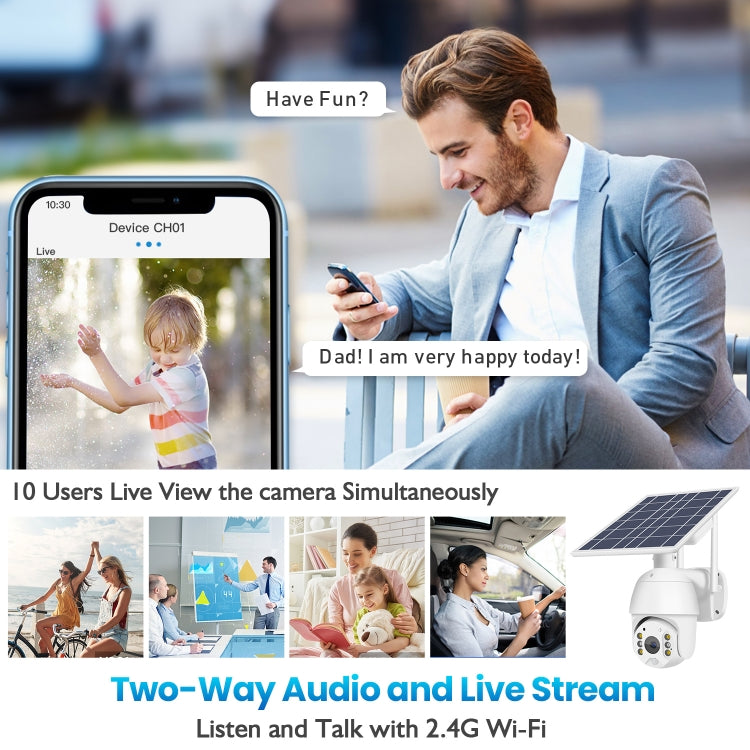 T16 1080P Full HD 4G (US Version) Network Monitoring Solar Powered Camera, Support PIR + Radar Alarm, Night Vision, Two Way Audio, TF Card by bashfashion