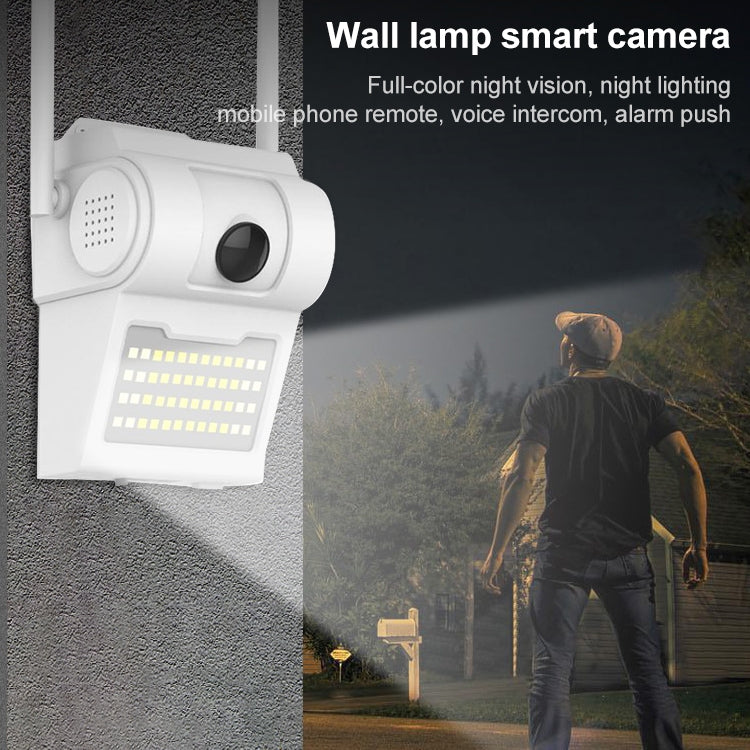 DP14 2.0 Million Pixels 1080P HD Wall Lamp Smart Camera, Support Full-color Night Vision / Motion Detection / Voice Intercom / TF Card, US Plug by bashfashion