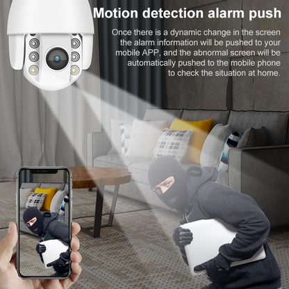 QX2 4G (US Version) 1080P HD 360 Degrees Panoramic Day and Night Full-color IP66 Waterproof Smart Camera, Support Motion Detection / Two-way Voice / TF Card, US Plug by bashfashion