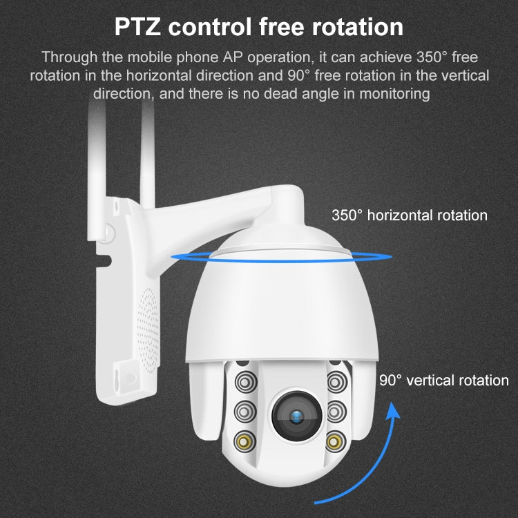 QX2 4G (EU Version) 1080P HD 360 Degrees Panoramic Day and Night Full-color IP66 Waterproof Smart Camera, Support Motion Detection / Two-way Voice / TF Card, EU Plug by bashfashion