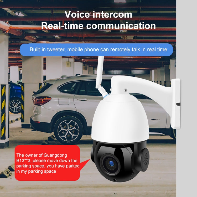 QX5 4G (US Version) 2.0 Million Pixels 1080P HD 20X Zoom Dome Smart Camera, Support Infrared Night Vision / Motion Detection / Voice Intercom / TF Card, EU Plug by bashfashion