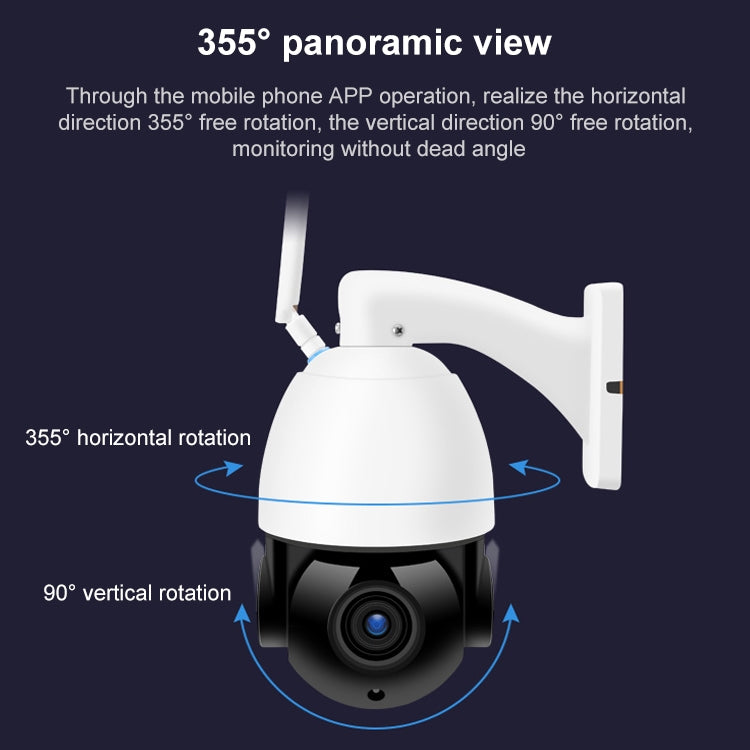 QX5 2.0 Million Pixels 1080P HD 20X Zoom Wireless WiFi Dome Smart Camera, Support Infrared Night Vision / Motion Detection / Voice Intercom / TF Card, EU Plug by bashfashion