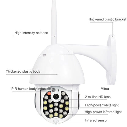 QX17 2 Million Pixels WiFi High-definition Surveillance Camera Outdoor Dome Camera, Support Night Vision & Two-way Voice & Motion Detection(AU Plug) by bashfashion