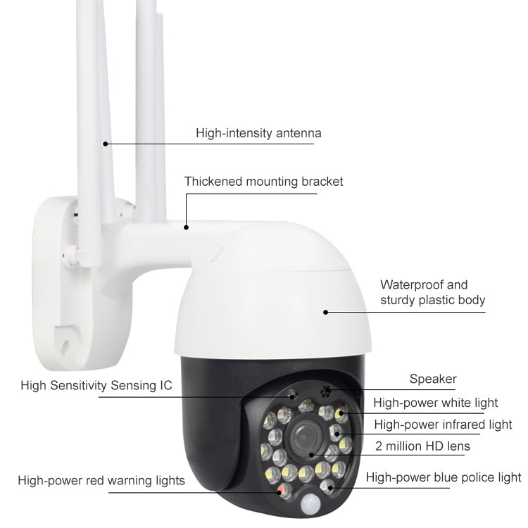 QX27 1080P WiFi High-definition Surveillance Camera Outdoor Dome Camera, Support Night Vision & Two-way Voice & Motion Detection(EU Plug) by bashfashion