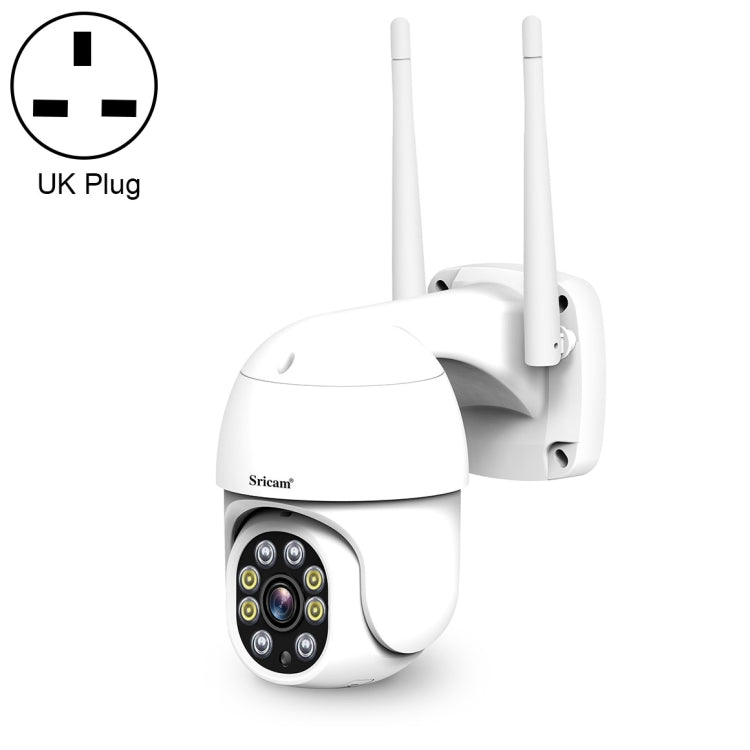 Sricam SP028 1080P HD Outdoor PTZ Camera, Support Two Way Audio / Motion Detection / Humanoid Detection / Color Night Vision / TF Card, UK Plug by Sricam