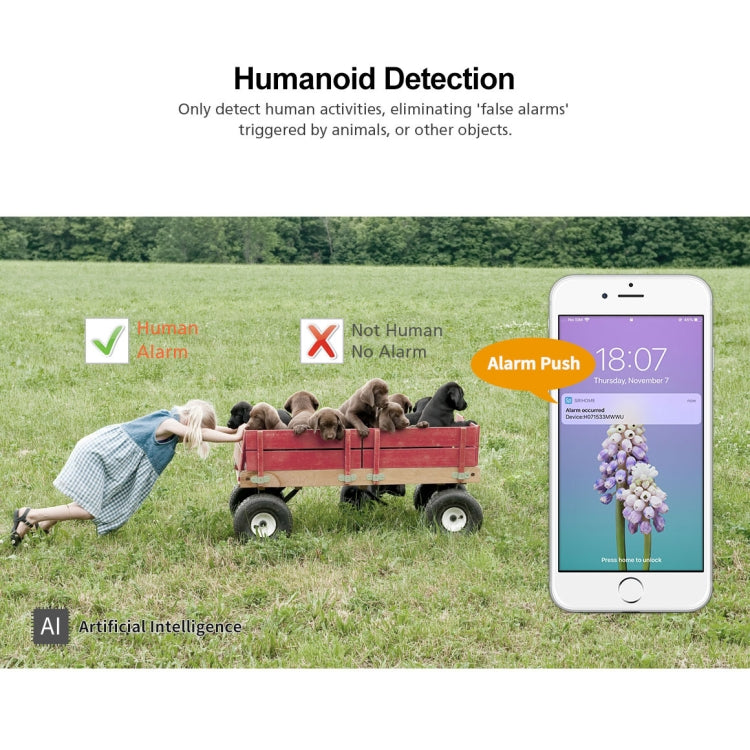 Sricam SP028 1080P HD Outdoor PTZ Camera, Support Two Way Audio / Motion Detection / Humanoid Detection / Color Night Vision / TF Card, UK Plug by Sricam