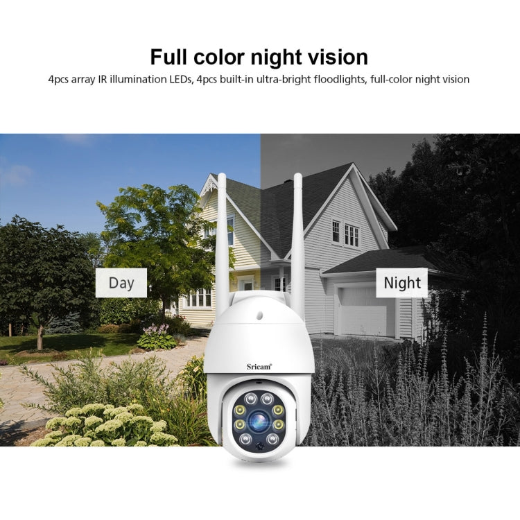 Sricam SP028 1080P HD Outdoor PTZ Camera, Support Two Way Audio / Motion Detection / Humanoid Detection / Color Night Vision / TF Card, US Plug by Sricam