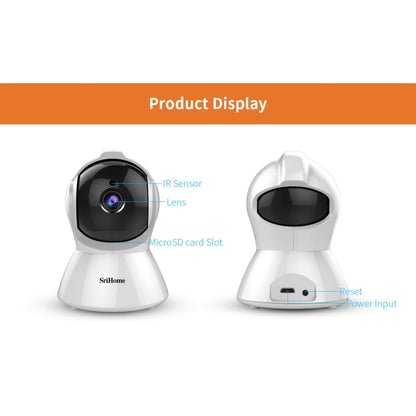 SriHome SH025 2.0 Million Pixels 1080P HD AI Auto-tracking IP Camera, Support Two Way Audio / Motion Tracking / Humanoid Detection / Night Vision / TF Card, AU Plug by SriHome