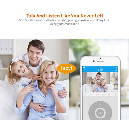 SriHome SH025 2.0 Million Pixels 1080P HD AI Auto-tracking IP Camera, Support Two Way Audio / Motion Tracking / Humanoid Detection / Night Vision / TF Card, US Plug by SriHome