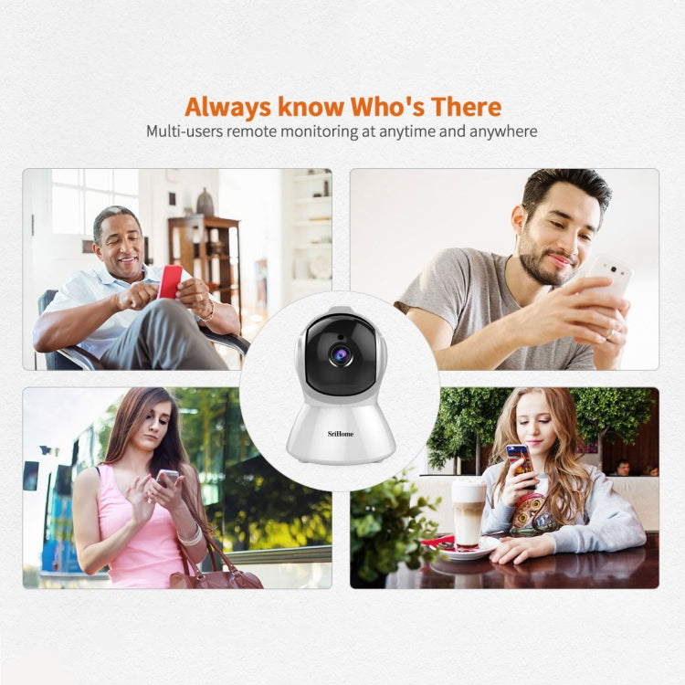 SriHome SH025 2.0 Million Pixels 1080P HD AI Auto-tracking IP Camera, Support Two Way Audio / Motion Tracking / Humanoid Detection / Night Vision / TF Card, UK Plug by SriHome