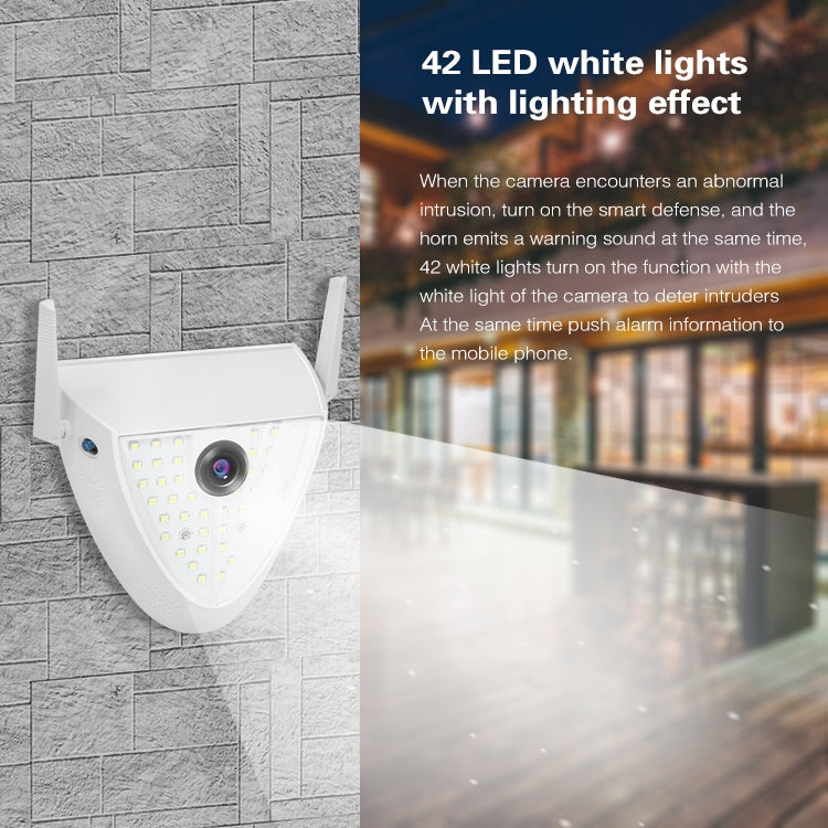 DP16 2.0 Megapixel 42 LEDs Garden Light Smart Camera, Support Motion Detection / Night Vision / Voice Intercom / TF Card, AU Plug by bashfashion