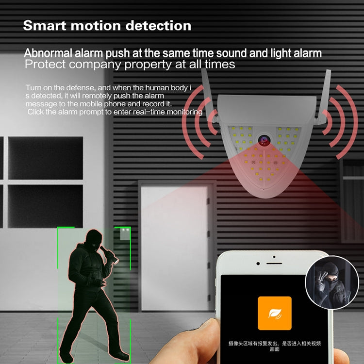 DP16 2.0 Megapixel 42 LEDs Garden Light Smart Camera, Support Motion Detection / Night Vision / Voice Intercom / TF Card, US Plug by bashfashion