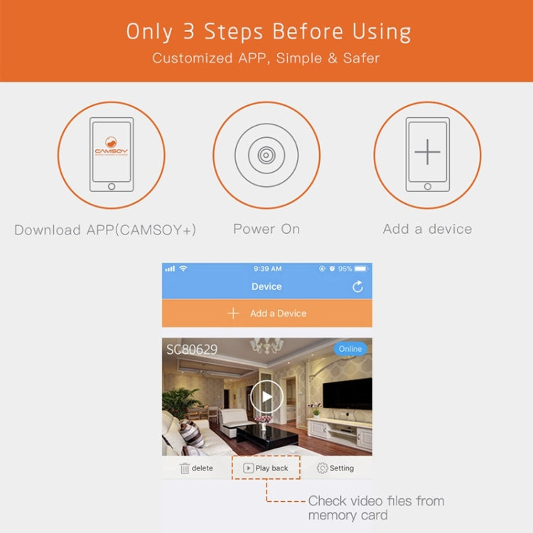 CAMSOY C2 Intelligent Bluetooth Monitor HD Night Vision WIFI Remote Monitor Camera by CAMSOY