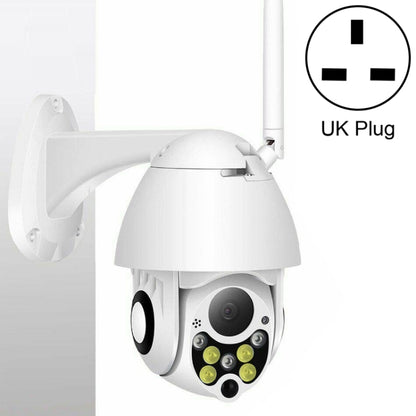 Wireless Surveillance Camera HD PTZ Home Security Outdoor IP66 Waterproof Network Dome Camera, Support Night Vision & Motion Detection & TF Card, UK Plug by bashfashion