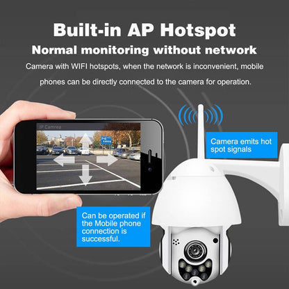 Wireless Surveillance Camera HD PTZ Home Security Outdoor IP66 Waterproof Network Dome Camera, Support Night Vision & Motion Detection & TF Card, AU Plug by bashfashion