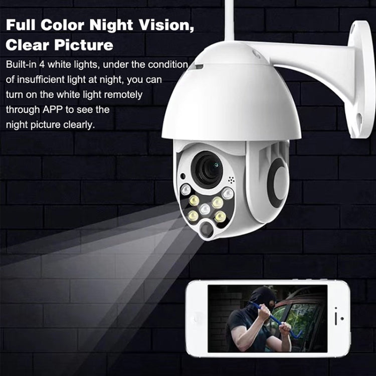 Wireless Surveillance Camera HD PTZ Home Security Outdoor IP66 Waterproof Network Dome Camera, Support Night Vision & Motion Detection & TF Card, AU Plug by bashfashion
