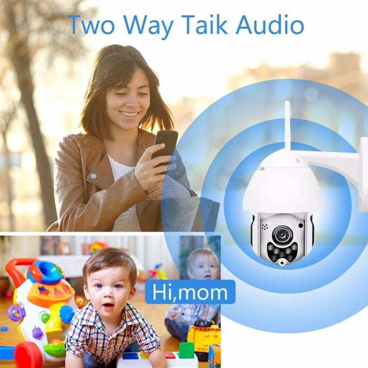 Wireless Surveillance Camera HD PTZ Home Security Outdoor IP66 Waterproof Network Dome Camera, Support Night Vision & Motion Detection & TF Card, US Plug by bashfashion