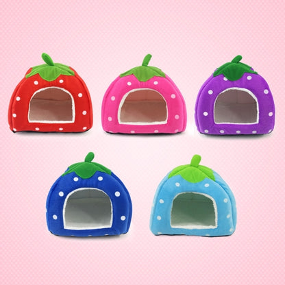 Strawberry Shaped Foldable Short Plush Pet House Nest, Size: L(Red) by bashfashion