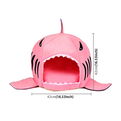 Indoor Pet Dog Puppy Cat Warm House Sharks Pet Sleeping Bed Nest, S Size: 42x42x42cm(Pink) by bashfashion