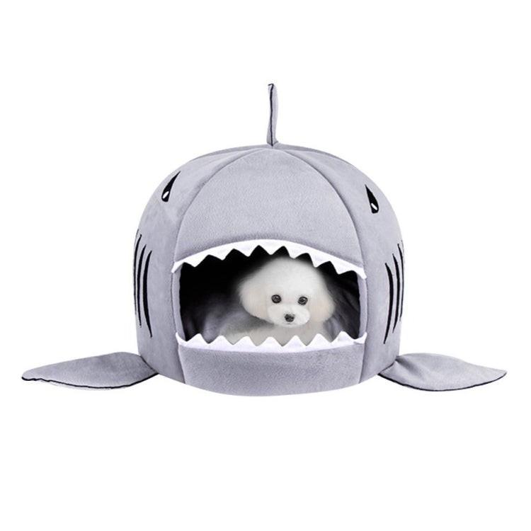 Indoor Pet Dog Puppy Cat Warm House Sharks Pet Sleeping Bed Nest, S Size: 42x42x42cm(Grey) by bashfashion
