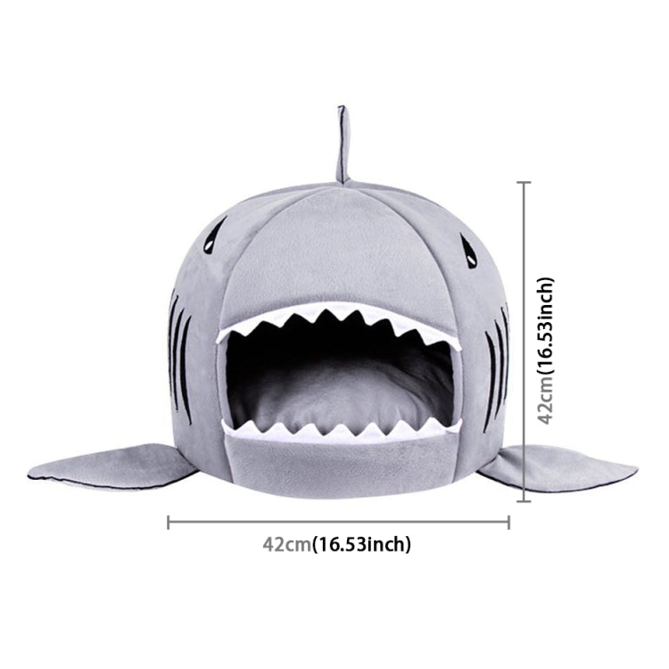 Indoor Pet Dog Puppy Cat Warm House Sharks Pet Sleeping Bed Nest, S Size: 42x42x42cm(Grey) by bashfashion