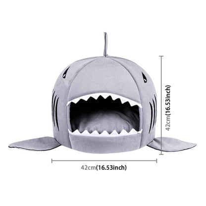 Indoor Pet Dog Puppy Cat Warm House Sharks Pet Sleeping Bed Nest, S Size: 42x42x42cm(Grey) by bashfashion