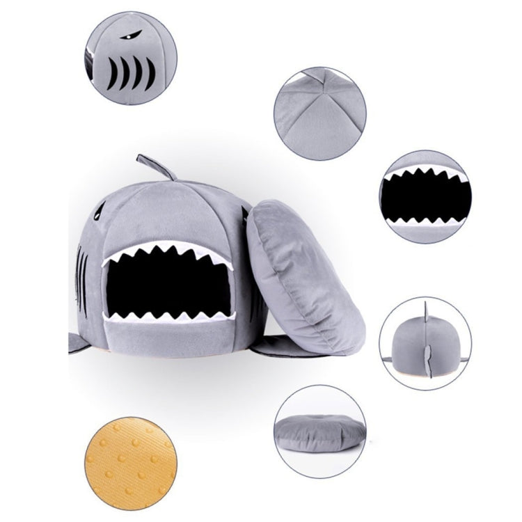 Indoor Pet Dog Puppy Cat Warm House Sharks Pet Sleeping Bed Nest, S Size: 42x42x42cm(Grey) by bashfashion