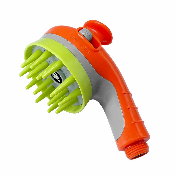 Pet Shower Shower Brush with Non-slip Handle Nozzle(Orange) by bashfashion