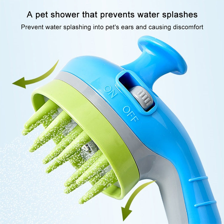 Pet Shower Shower Brush with Non-slip Handle Nozzle(Orange) by bashfashion
