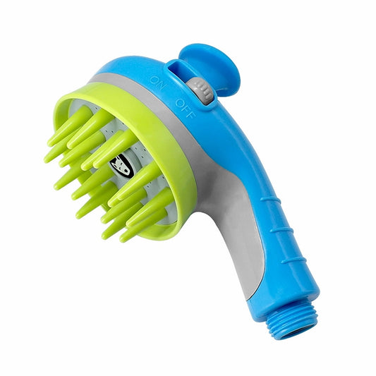 Pet Shower Shower Brush with Non-slip Handle Nozzle(Blue) by bashfashion