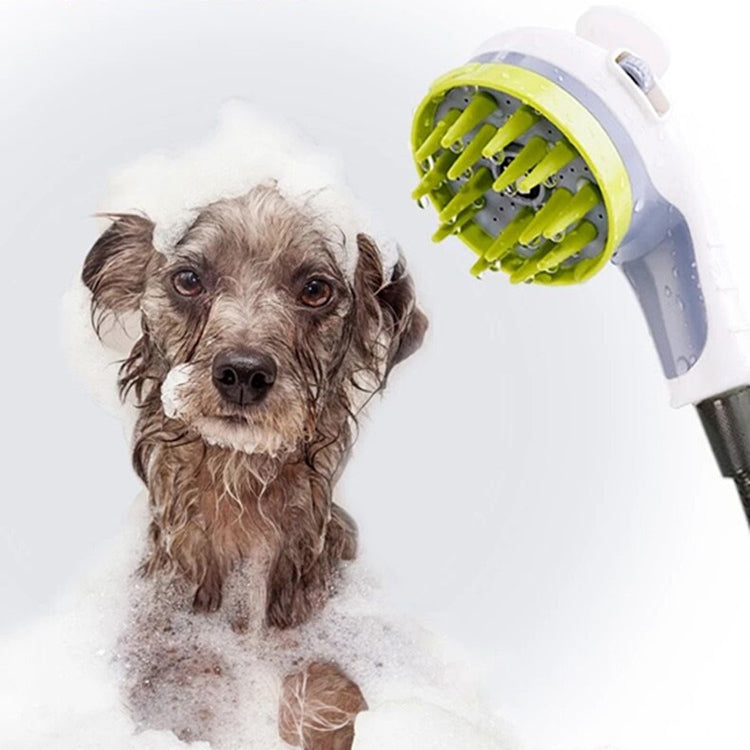 Pet Shower Shower Brush with Non-slip Handle Nozzle(Blue) by bashfashion