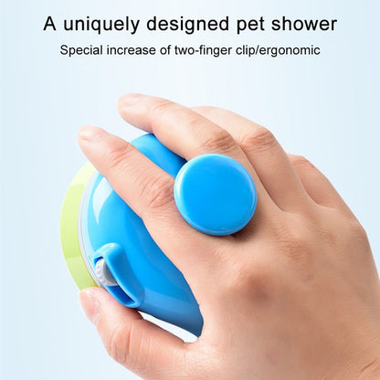 Pet Shower Shower Brush with Non-slip Handle Nozzle(Blue) by bashfashion