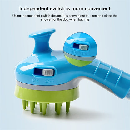 Pet Shower Shower Brush with Non-slip Handle Nozzle(Blue) by bashfashion