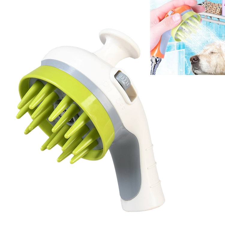 Pet Shower Shower Brush with Non-slip Handle Nozzle(White) by bashfashion