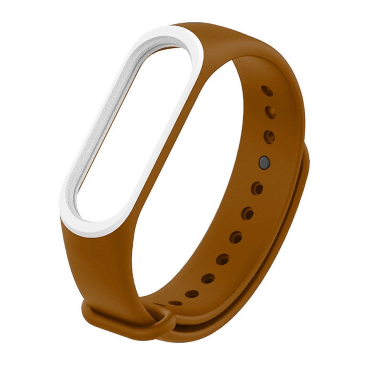 Colorful Silicone Watch Band for Xiaomi Mi Band 3 & 4 (Brown+White) by bashfashion