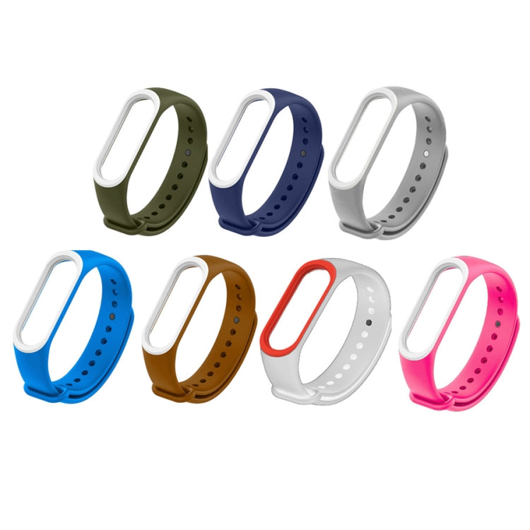 Colorful Silicone Watch Band for Xiaomi Mi Band 3 & 4 (Red+White) by bashfashion