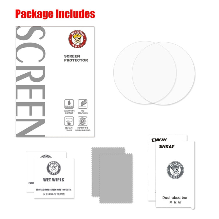 2 PCS ENKAY Hat-Prince for Samsung Gear Sport Smart Watch 0.2mm 9H Surface Hardness 2.15D Explosion-proof Tempered Glass Screen Film by bashfashion