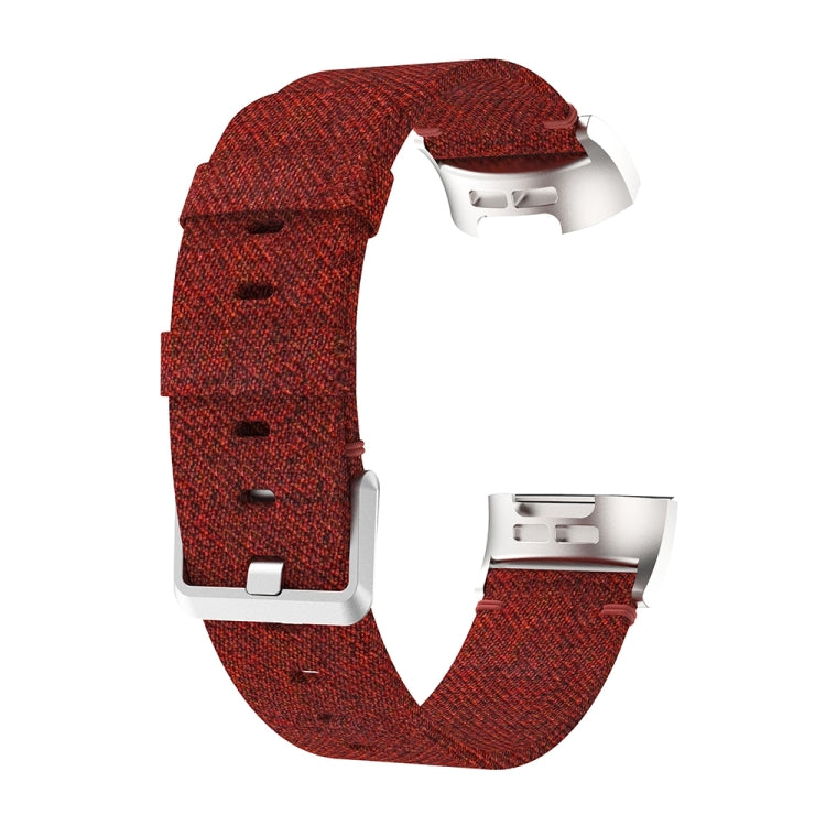 Woven Vanvas Nylon Watch Band for Fitbit Charge 3(Dark Red) by bashfashion