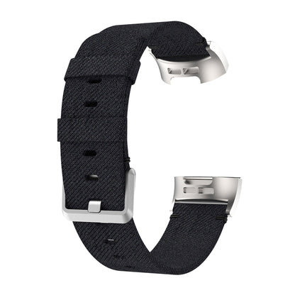 Woven Vanvas Nylon Watch Band for Fitbit Charge 3(Black) by bashfashion