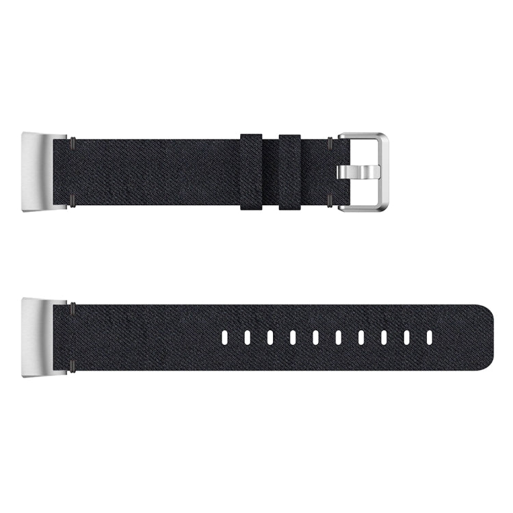Woven Vanvas Nylon Watch Band for Fitbit Charge 3(Black) by bashfashion