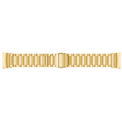 Three Beads Slingshot Buckle Solid Stainless Steel Watch Band for Fitbit Charge 3(Gold) by bashfashion