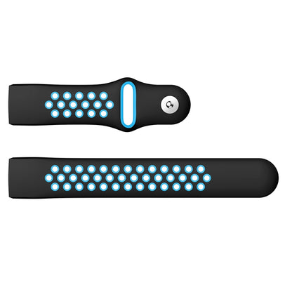 Two-color Round Hole Silicone Watch Band for Fitbit Charge 3, Watch Band Size:130-195mm(Blue) by bashfashion